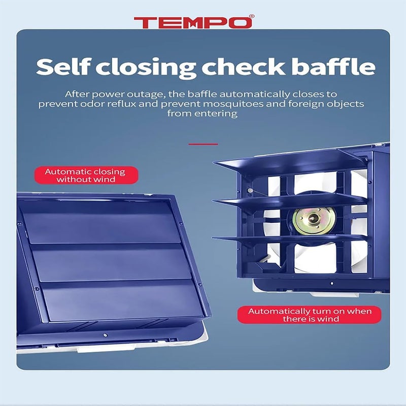 TEMPO Brand Suction Fan with Mesh Protection Decorative Air Purifier for Kitchens and Bathrooms Size 25 * 25 - Image 4