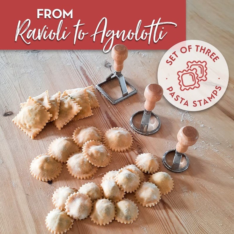 Country Trading Co. Easy Ravioli Maker Starter Kit | 3 Ravioli Mold Pasta Gift Set + Cookbook | Ravioli Press Guide to Making Ravioli and Stamp Stuffed Pastas like Tortellini + Recipes for Classic Fillings and Sauces - Image 3