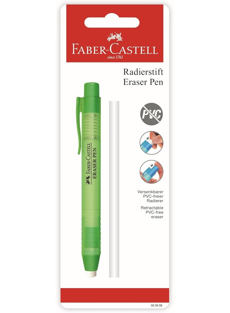 FABER-CASTELL Eraser Pen With Extra Refill Assorted Barrel Colours - Image 1