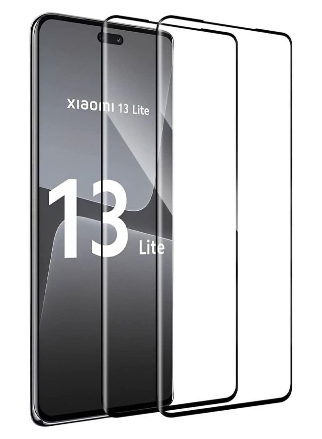 2-Pack Screen Protector For Xiaomi Xiaomi 13 Lite Tempered Glass Screen Protector Full Screen Coverage HD Clarity 3D Curved Edge Anti Shatter Scratch Proof Glass For Xiaomi 13 Lite  - Image 1
