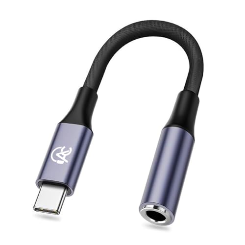 AUDIOCULAR Type-C to 3.5mm Audio Jack Connector, Converter, Support 16bit 48kHz Type-C to Aux Portable DAC Dongle, Compatible with iPhone 16/15 Pro Max Plus, Galaxy S25/S24 Ultra/ S24 (Grey) - Image 1