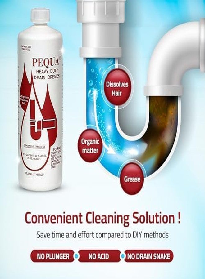 PEQUA INDUSTRIES P-10232 32 oz Pequa Heavy Duty Drain Opener - Powerful, Fast-Acting, Industrial strength Drain Cleaner for Sinks, Tubs, Septic Tanks - Image 4