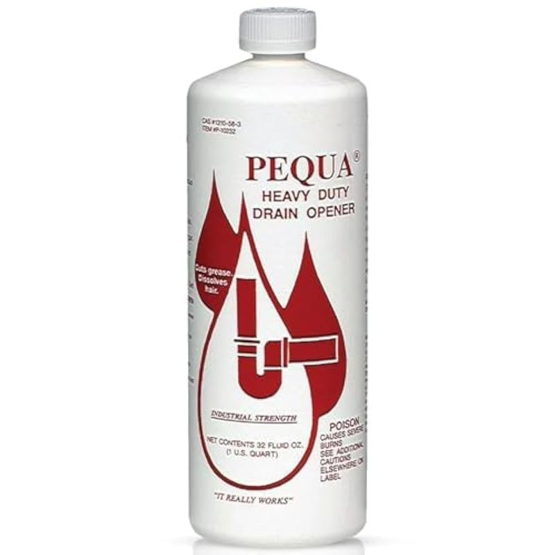 PEQUA INDUSTRIES P-10232 32 oz Pequa Heavy Duty Drain Opener - Powerful, Fast-Acting, Industrial strength Drain Cleaner for Sinks, Tubs, Septic Tanks - Image 1