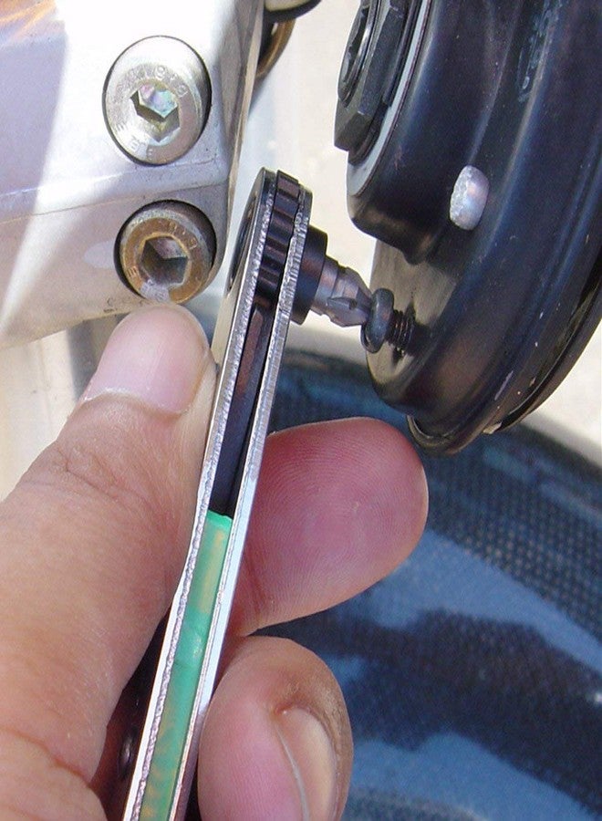 Anex Ultra Low Profile Offset Ratcheting Screwdriver 90 Degree Angled For Tight Area (Magnetic 2 Bits Set) Straight Flathead, Green - Image 2