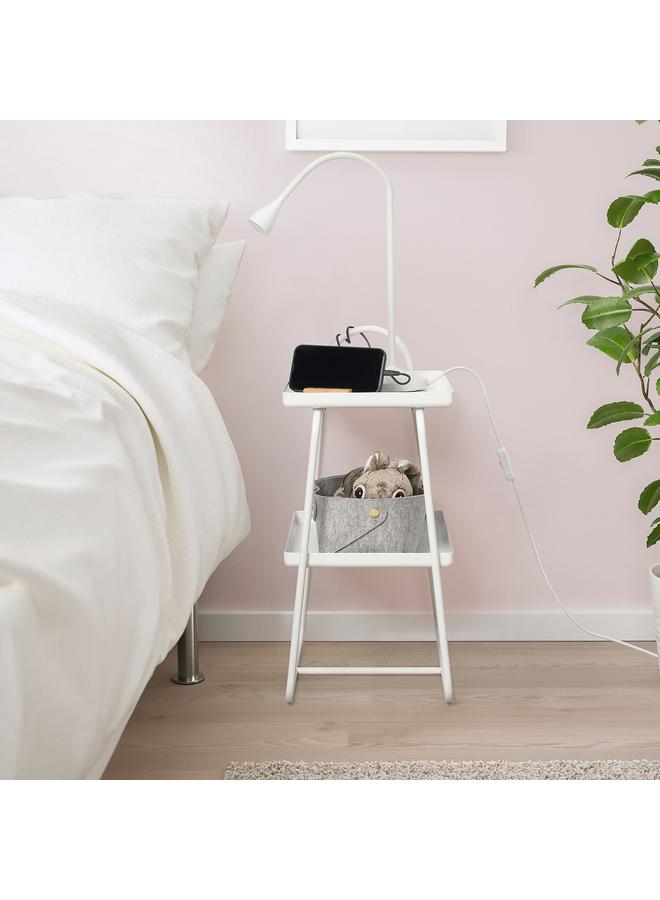 erorex Bedside Table/Shelf Unit, White - Image 3