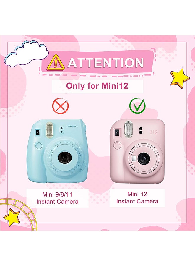 O Ozone Clear Case for Fujifilm Instax Mini 12 Instant Camera, Protective Crystal Hard Shell PC Cover with Photo Storage Pocket & Shoulder Strap - Clear  - Image 3