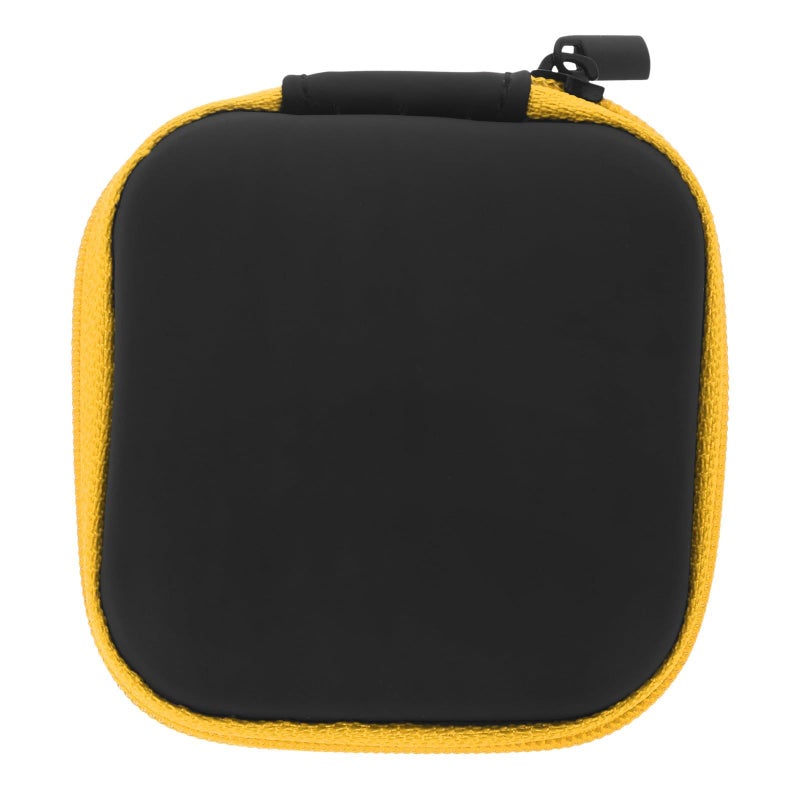 Portable EVA Earbuds Carrying Case With Cable Organizer Yellow Travel Storage Pouch - Image 2