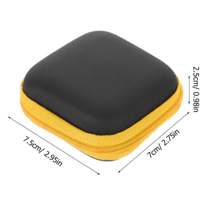 Portable EVA Earbuds Carrying Case With Cable Organizer Yellow Travel Storage Pouch - Image 3
