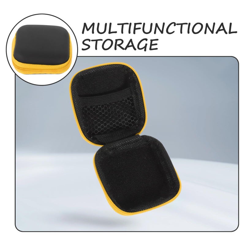 Portable EVA Earbuds Carrying Case With Cable Organizer Yellow Travel Storage Pouch - Image 4
