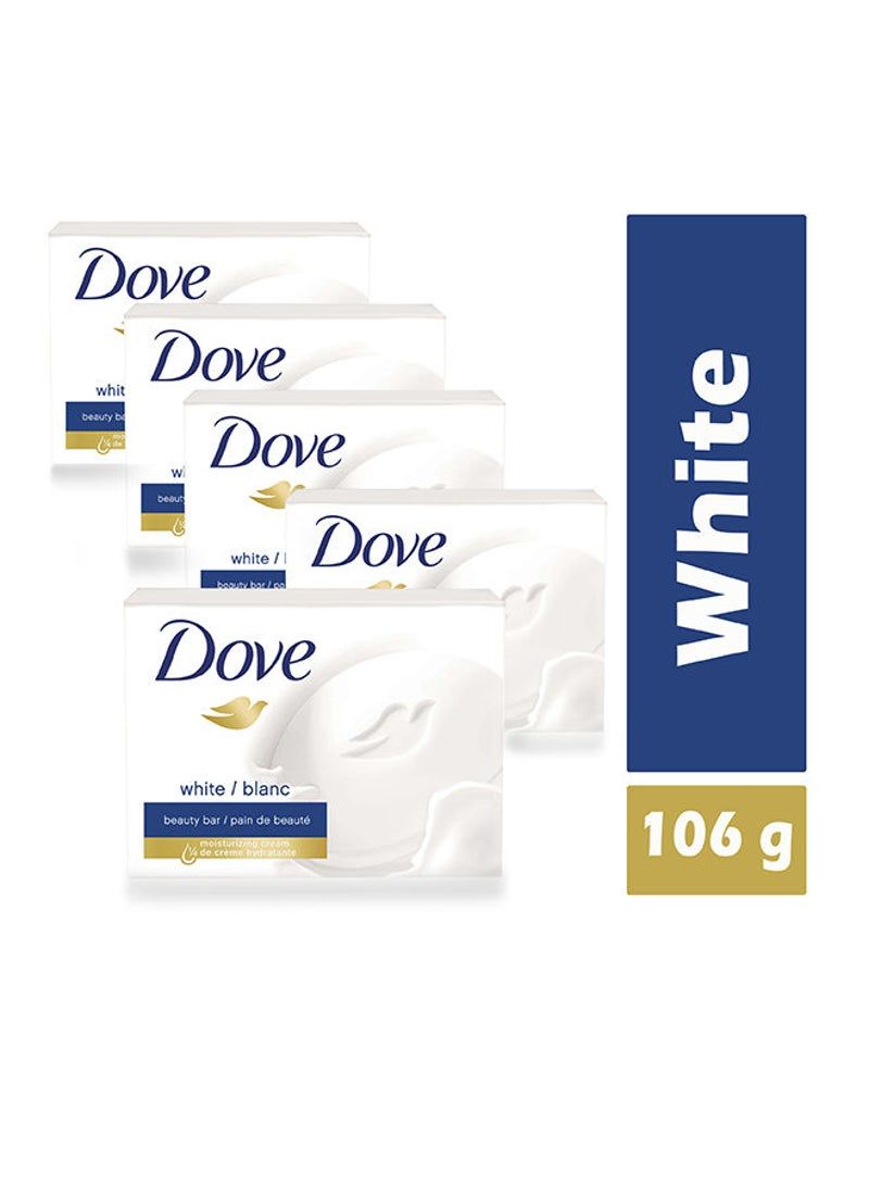 Dove 5-Piece Moisturizing Beauty Soap Bar Set White 106g