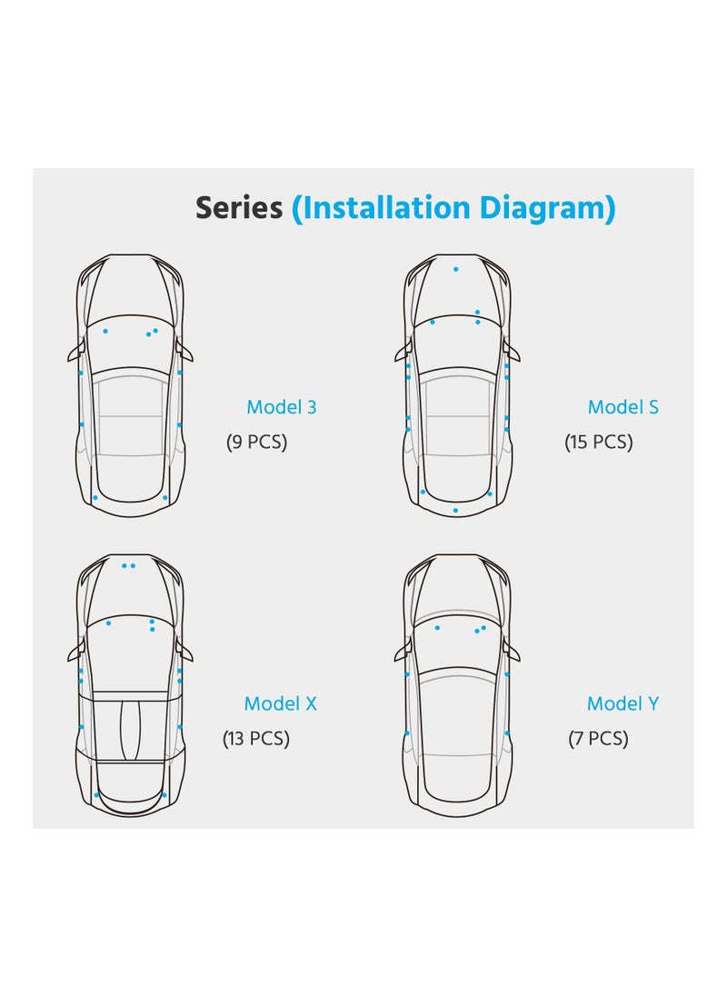 Y&D Car Interior LED Lights Bulbs, Fit for Tesla Model 3/Y/S/X Bulbs Kit, bright Easy-Plug Replacement Lights, Trunk, Frunk, Door Puddle, Foot-Well, Accessories (4Pack)  - Image 5