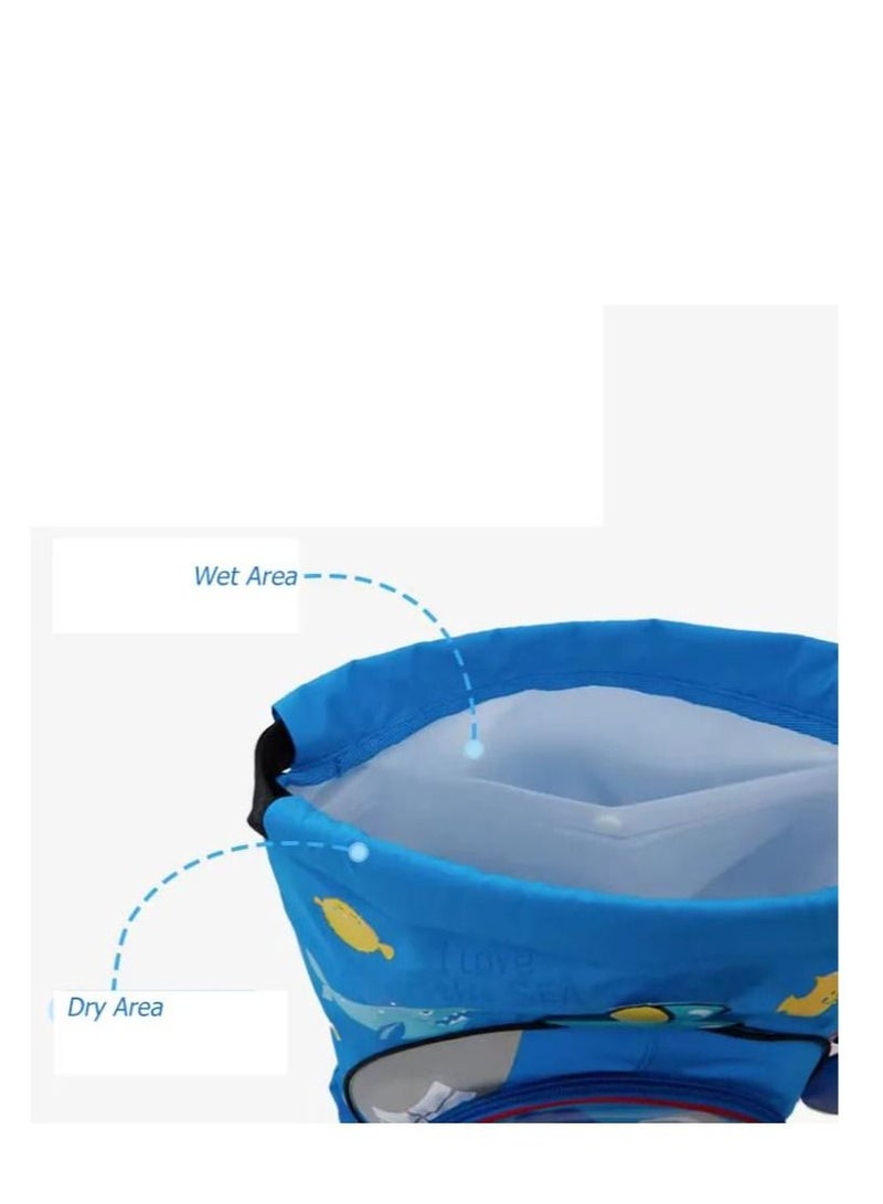 Y&D Children's Dry and Wet Separation Swimming Bag Portable Drawstring Backpack Waterproof Gym Sports Pool Beach Gear - Image 3