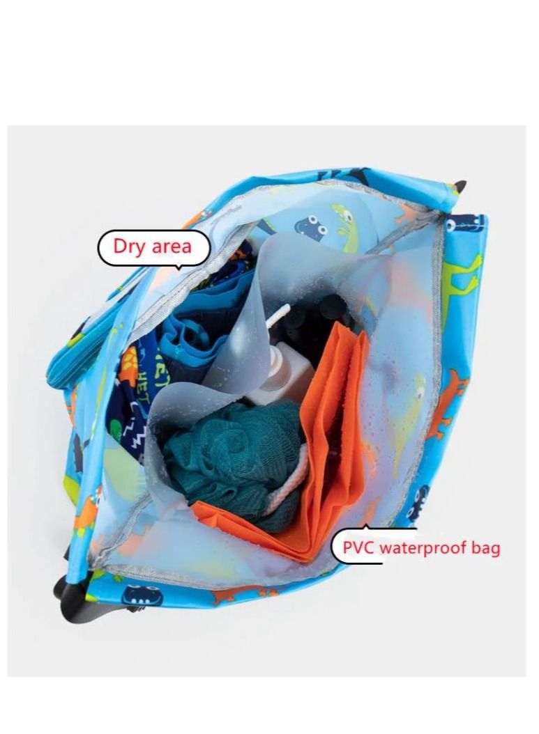 Y&D Children's Dry and Wet Separation Swimming Bag Portable Drawstring Backpack Waterproof Gym Sports Pool Beach Gear - Image 2