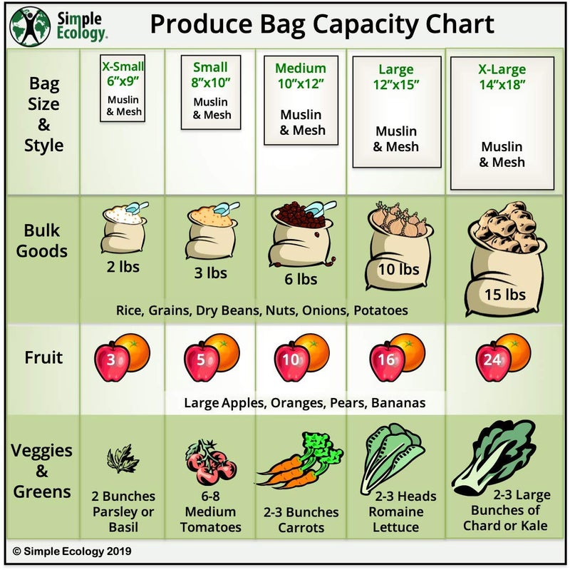 Simple Ecology Reusable Grocery Produce Shopping and Storage Bags, Organic Cotton Muslin, XLarge 3 pack - Image 5