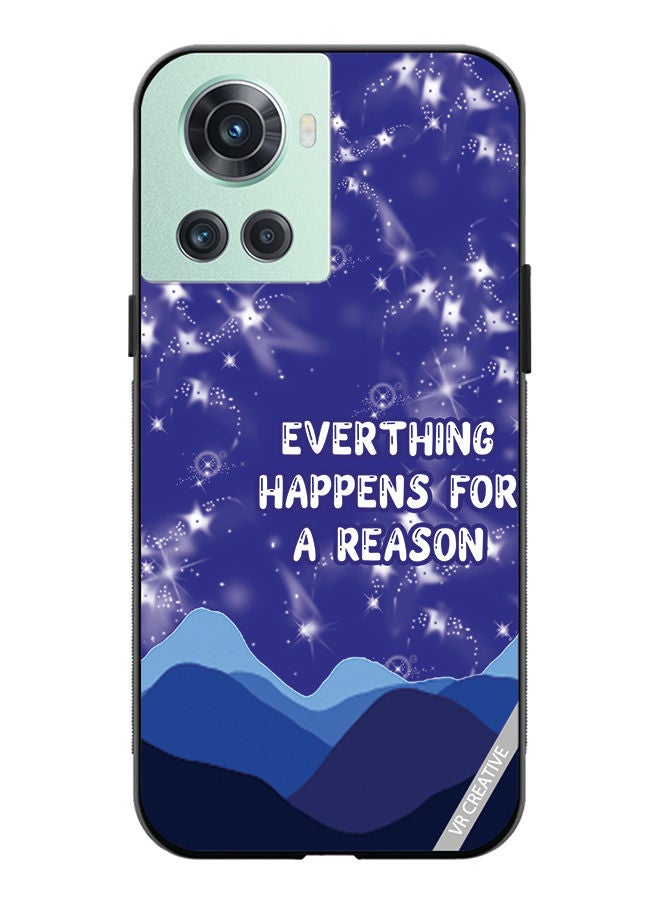 VR CREATIVE Protective Case Cover For OnePlus 10R Everything Happens For A Reason Design Multicolour - Image 1