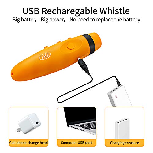 ZHT Electronic Whistles for Referees with USB Charging, 3 Tone High Volume Emergency Whistle for Coaches Teacher, Outdoor Safety Whistles with Lanyard-2 Pack Black & Yellow Color - Image 2