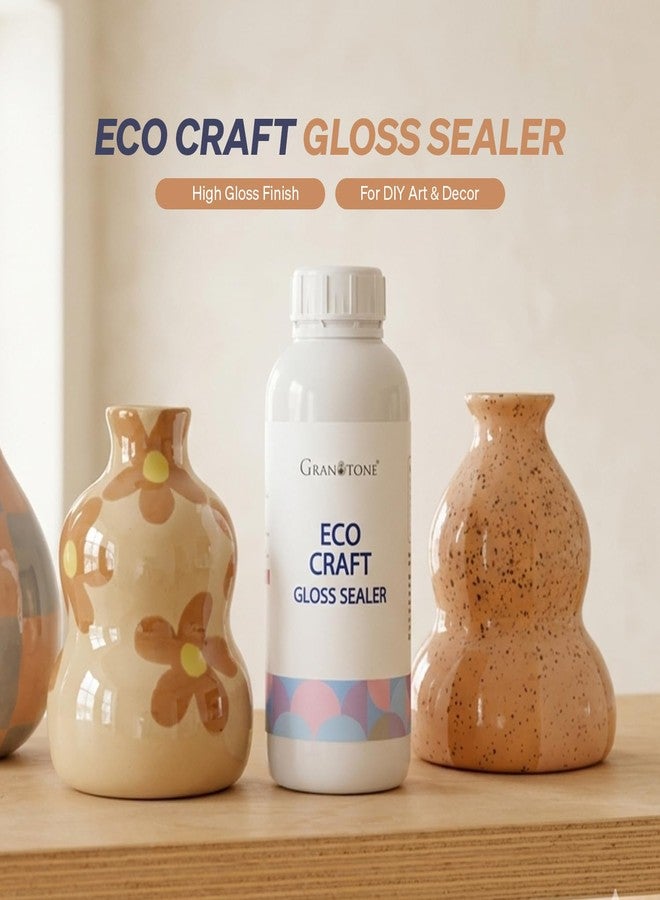 GRANOTONE Eco Craft Gloss Sealer Clear Colour 500 ml Art Friendly Non Toxic Protective Sealer for DIY Projects Made in India - Image 2