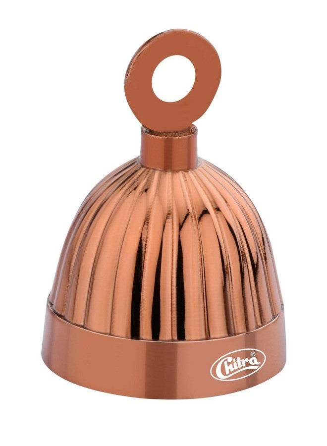 Chitra Brass Decorative Italian Bell for Pooja Rooms Pack of 12 (Rose Gold, 38mm) - Image 2