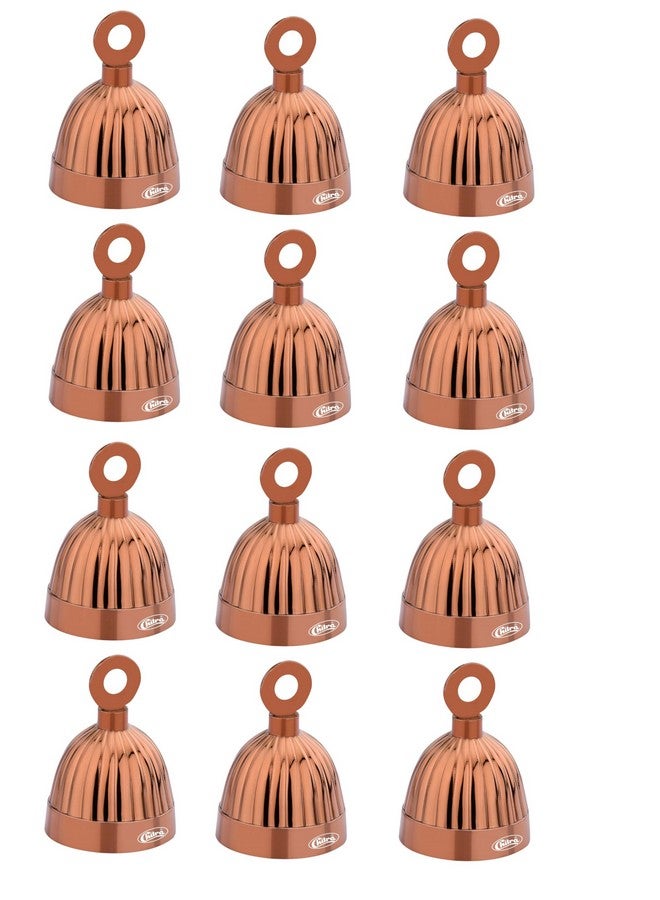 Chitra Brass Decorative Italian Bell for Pooja Rooms Pack of 12 (Rose Gold, 38mm) - Image 1