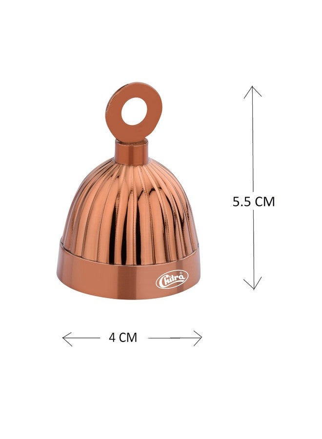 Chitra Brass Decorative Italian Bell for Pooja Rooms Pack of 12 (Rose Gold, 38mm) - Image 3