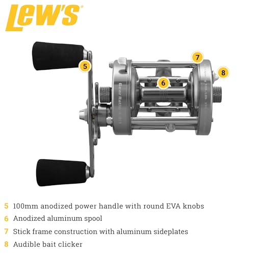 Lew's Laser XL Baitcast Fishing Reel, Size 60 Reel, Right-Hand Retrieve, 4.2:1 Gear Ratio, 4 Bearing System - Image 4