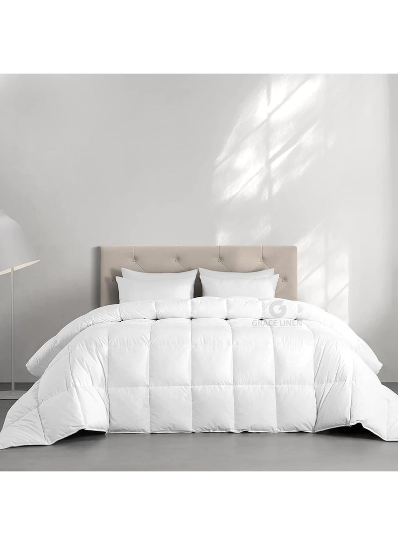 Grace Linen Grace Linen Winter Comforter King Size 300 GSM Comforter for Winter Blanket Soft Microfiber Soft Luxury Design DuvetBlanket King Size 90X106 White Color  - Image 2