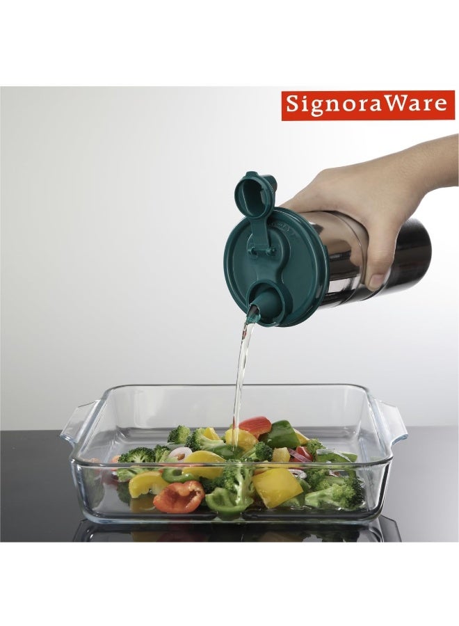 SignoraWare 650 ML Easy Flow Stainless Steel Oil Dispenser Bottle with Lid and Cap | Air-Tight Spill-Proof | Food Grade Pourer Drizzler - Image 4