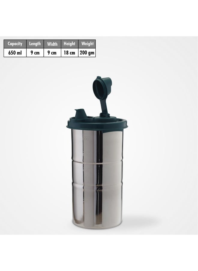 SignoraWare 650 ML Easy Flow Stainless Steel Oil Dispenser Bottle with Lid and Cap | Air-Tight Spill-Proof | Food Grade Pourer Drizzler - Image 2