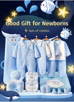Moovant 20PCS Baby Gifts Set, Newborn Clothes & Accessories Set, Premium Cotton Baby Layette Gift Set, Baby Full Moon Gift for Girl Boys, Infant Essential Clothes Accessories, for Baby Height About 59cm  - Image 4