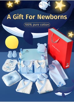 Moovant 20PCS Baby Gifts Set, Newborn Clothes & Accessories Set, Premium Cotton Baby Layette Gift Set, Baby Full Moon Gift for Girl Boys, Infant Essential Clothes Accessories, for Baby Height About 59cm  - Image 5