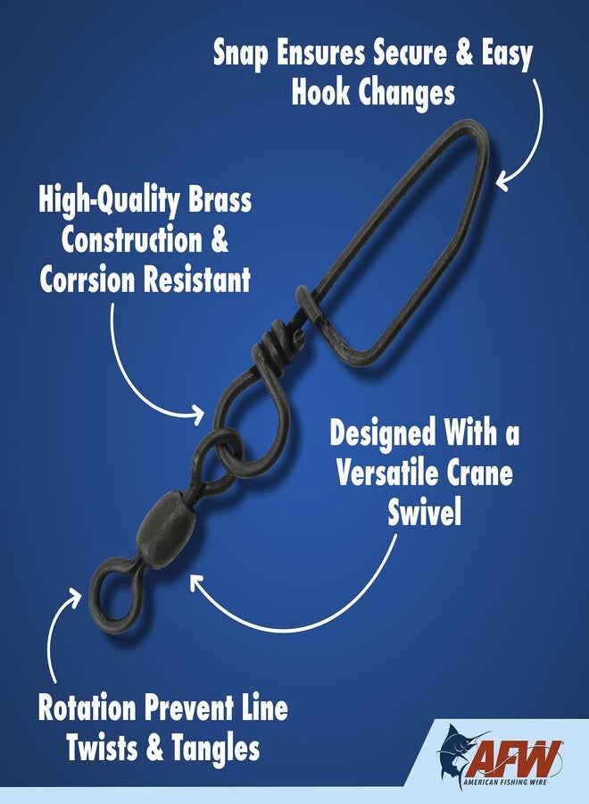 American Fishing Wire Brass Coastlock Snap Swivels (Black/90 Pound Test, 20-Pieces) - Image 4