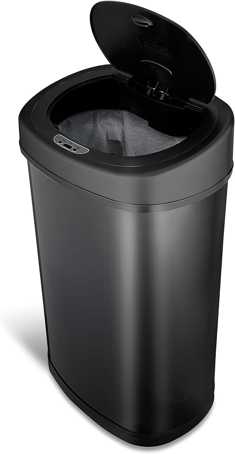 NINESTARS DZT-50-9BK The Original Automatic Motion Sensor Trash Can, 13.2 Gal. / 50 L., Black - Image 4