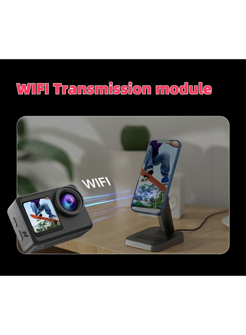 Milatech True 5K Ultra HD Action Camera, WIFI,Touch Screen, Dual Color Screens, Dual Batteies,  Anti-Shake for Cycling & Waterproof for Diving - Image 4