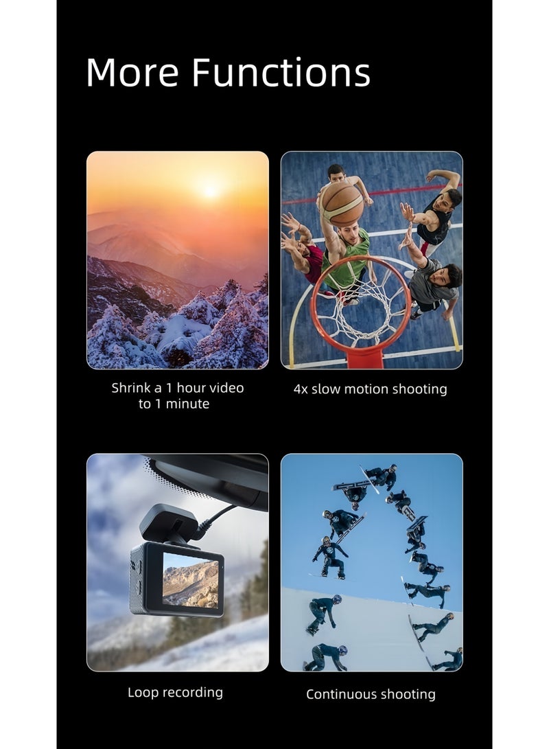 Milatech True 5K Ultra HD Action Camera, WIFI,Touch Screen, Dual Color Screens, Dual Batteies,  Anti-Shake for Cycling & Waterproof for Diving - Image 2