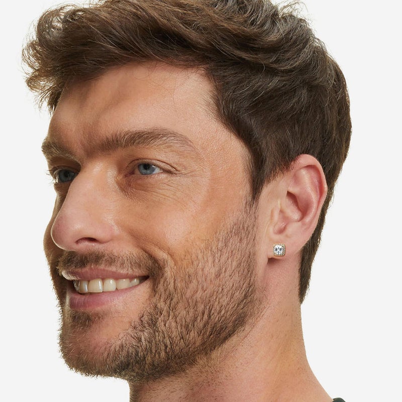 FEYIR 9 Pairs Earrings for Men Stainless Steel Small Hoop Earrings Hypoallergenic CZ Cross Dangle Earrings Cubic Zirconia Stud Earrings Huggie Men's Earrings Set - Image 5