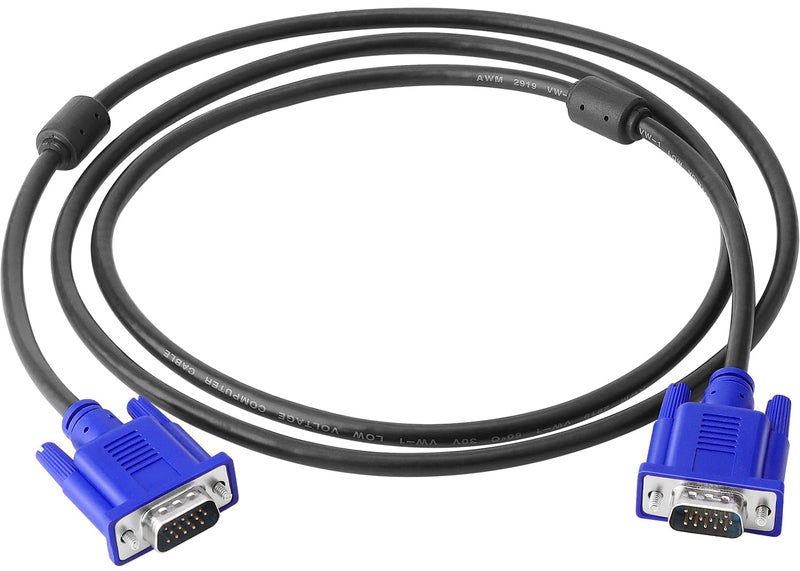 PASOW VGA to VGA Monitor Cable HD15 Male to Male for TV Computer Projector (5 Feet) - Image 1