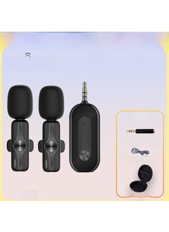 Wireless Lavalier Mic Dual Clip-on for Live Streaming [M3X double microphone-3.5 Interface]]
