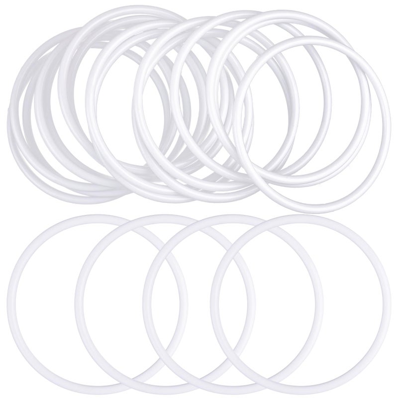 AUEAR 30 Pack 4 Inch Plastic Dream Catcher Rings Round Wrapping Floral Macrame Charms Ring for Home DIY Craft Wedding