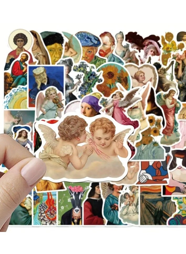 Goolsky 50pcs Vintage Artist Paintings PVC Stickers for Luggage Insulated Cup Waterproof Decoration - Image 2