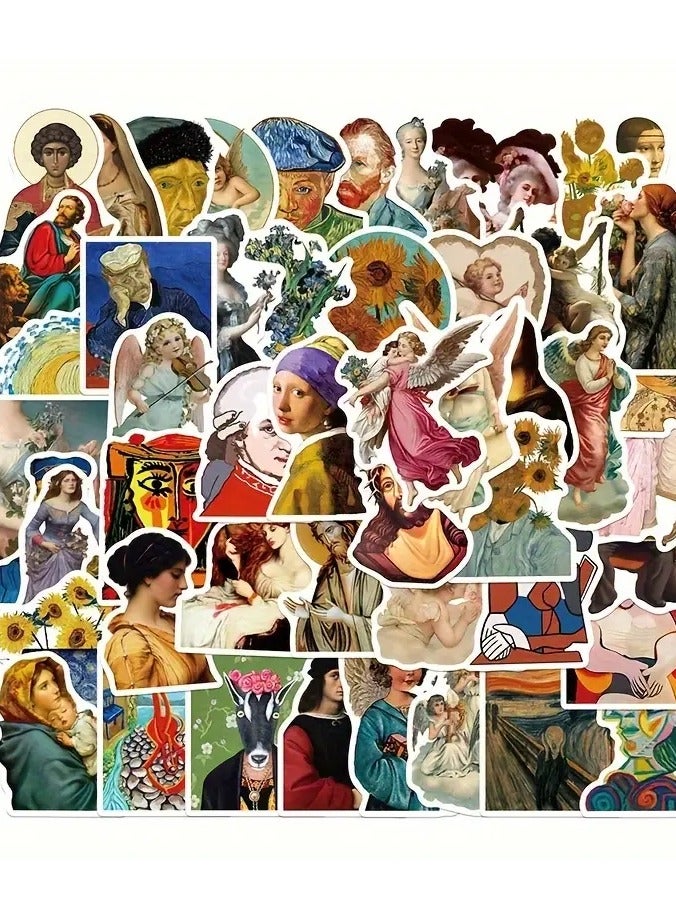 Goolsky 50pcs Vintage Artist Paintings PVC Stickers for Luggage Insulated Cup Waterproof Decoration - Image 3