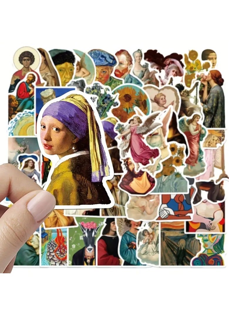 Goolsky 50pcs Vintage Artist Paintings PVC Stickers for Luggage Insulated Cup Waterproof Decoration - Image 5