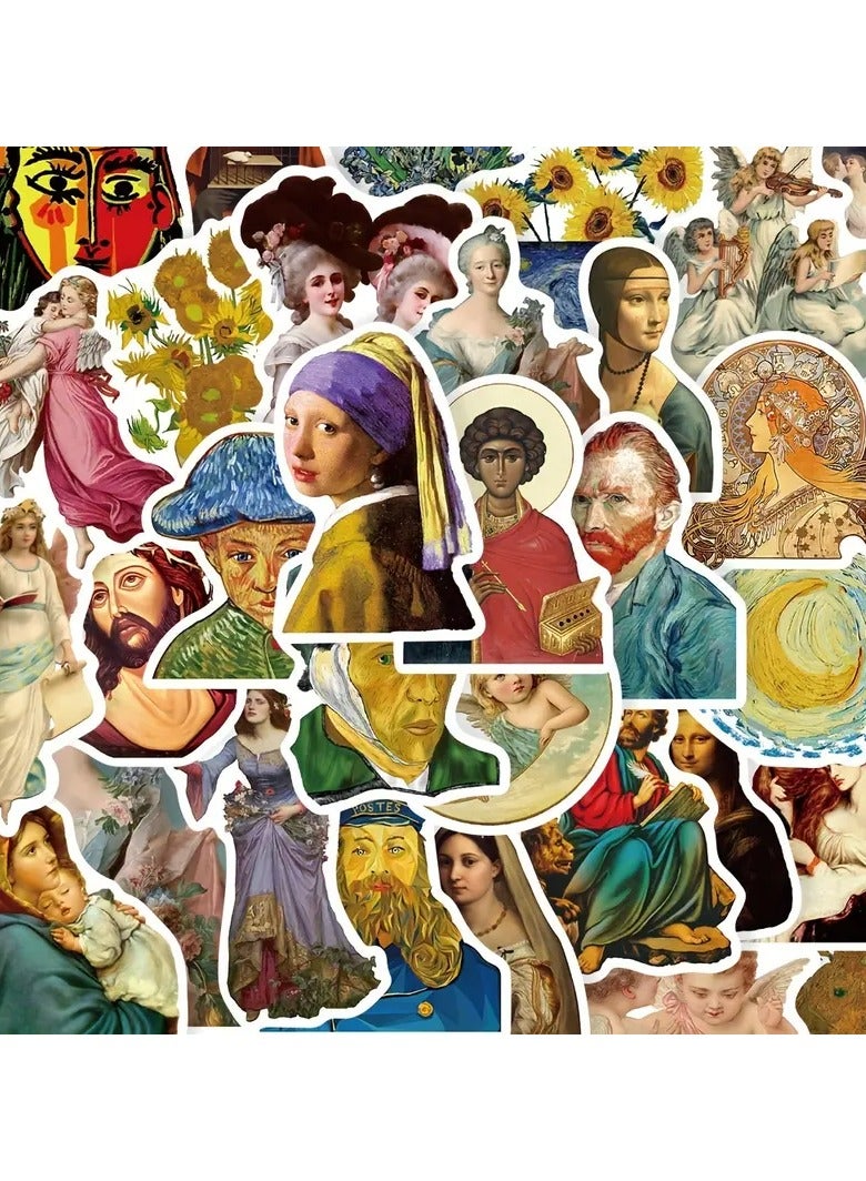 Goolsky 50pcs Vintage Artist Paintings PVC Stickers for Luggage Insulated Cup Waterproof Decoration - Image 1