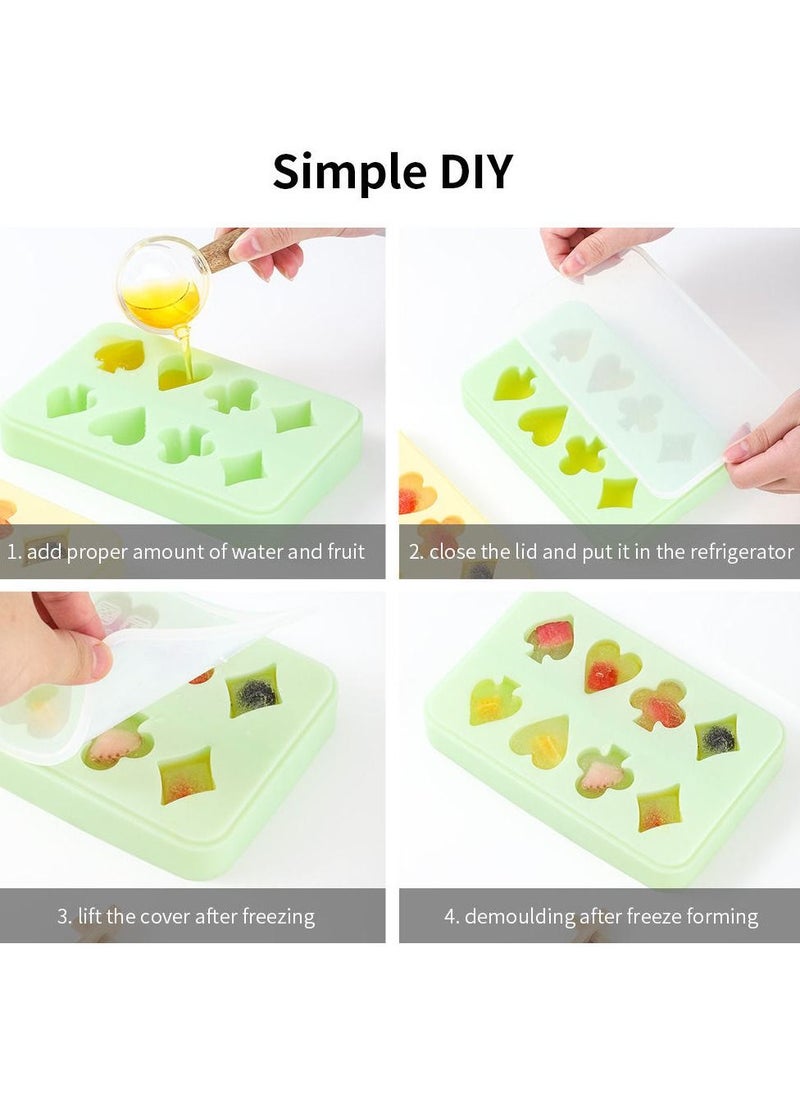 Arabest - 8-Cavity 3D Food Grade Creative Spade Heart Diamond Club Shape Ice Block Mold Silicone Ice Cube Tray - Image 1