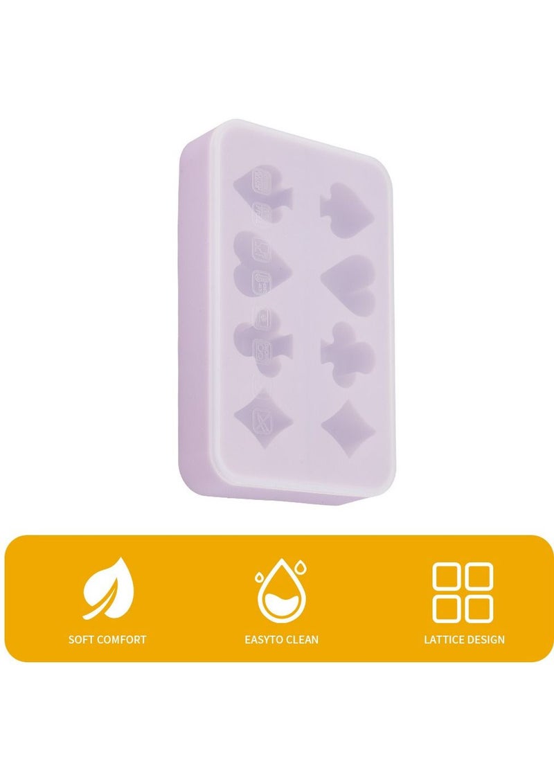 Arabest - 8-Cavity 3D Food Grade Creative Spade Heart Diamond Club Shape Ice Block Mold Silicone Ice Cube Tray - Image 1