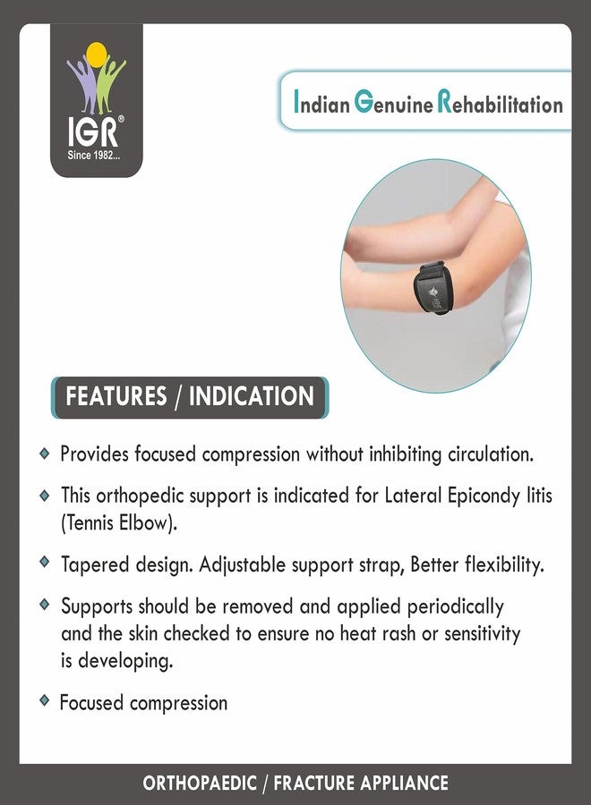IGR ضمادة قطنية للأطفال لدعم مرفق التنس | دعامة للمرفق في صالة الألعاب الرياضية | تخفيف الألم | مرفق التنس | رباط للمرفق | دعامة للمرفق في صالة الألعاب الرياضية |-للأطفال - Image 3