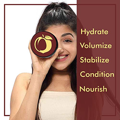 Just Peachy Volume Boost Hair Treatment Mask | Keratin ; Olive Oil & Pro Vitamin B5 | Color Safe | For Fine & Thin Hair | No Sulfate, Paraben, Phosphates | 100% Vegan | 200ml - Image 2