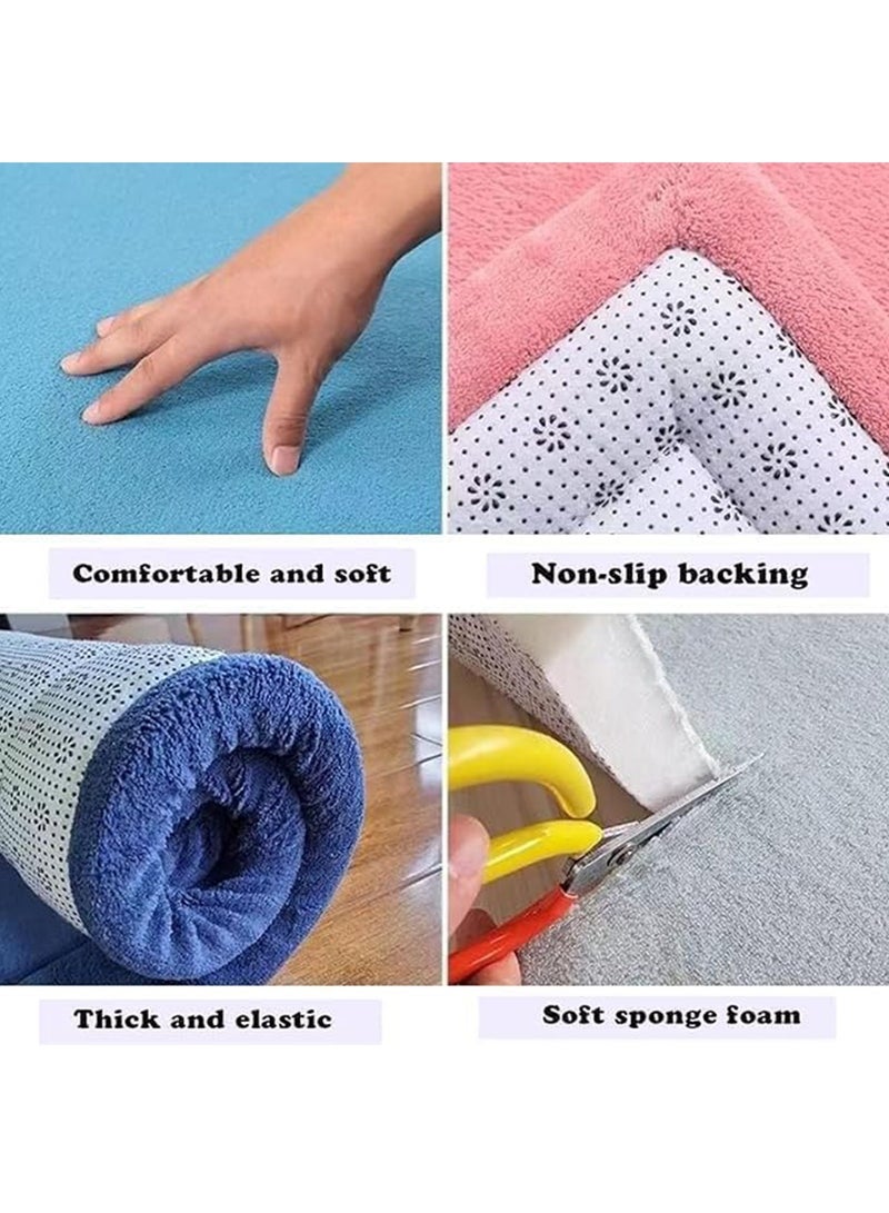 MONOGUE Large Soft Fluffy Area Rug 2cm Thick Coral Velvet Washable Carpet Anti Slip Mat Bedroom Living Room - Image 5