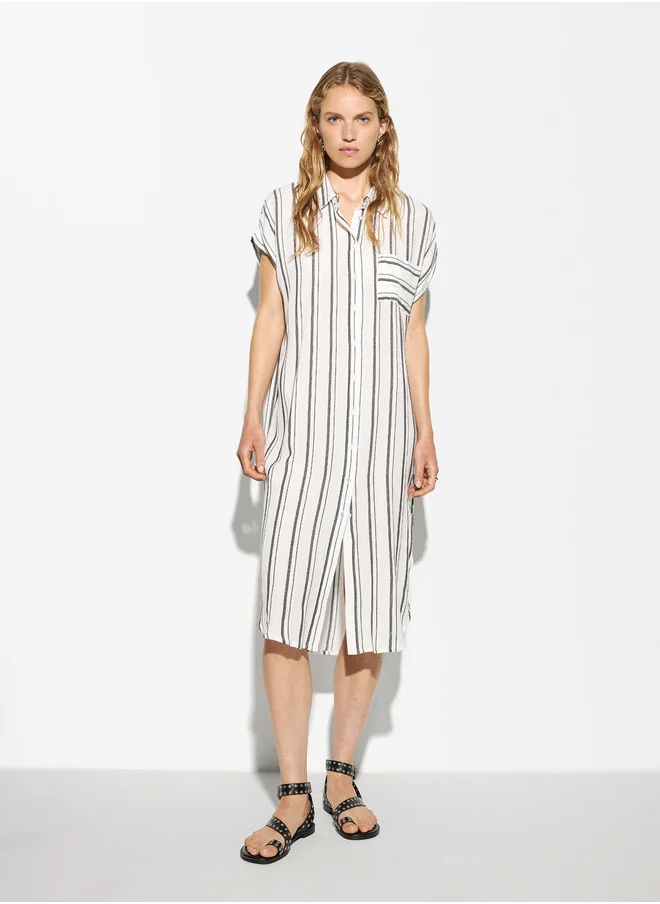 PARFOIS Striped Shirt Dress