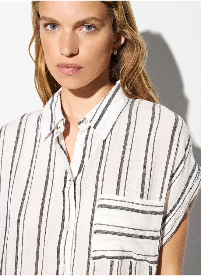 PARFOIS Striped Shirt Dress