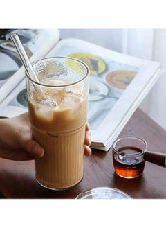 Jingke Glass Large Capacity Lid Straw Coffee Cup Juice Cup Beverage Cup Tea Cup 650ML  - Image 3